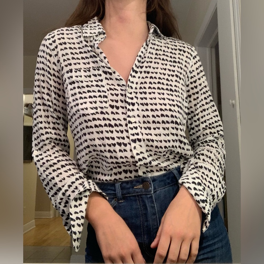 Dalia Collection Heart Print Blouse